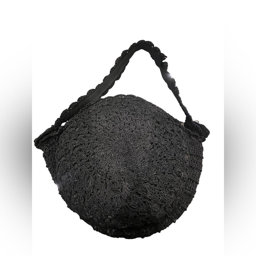 Vintage 1940’s Corday black purse with clear lucite tag